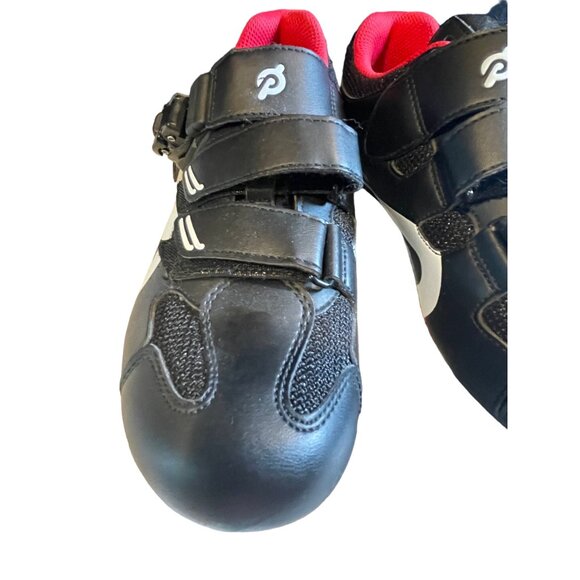 Peloton Cycling Black Shoes Two-Strap Fastening w/ Cleats Sz 39 (W8 M6) - Picture 2 of 11